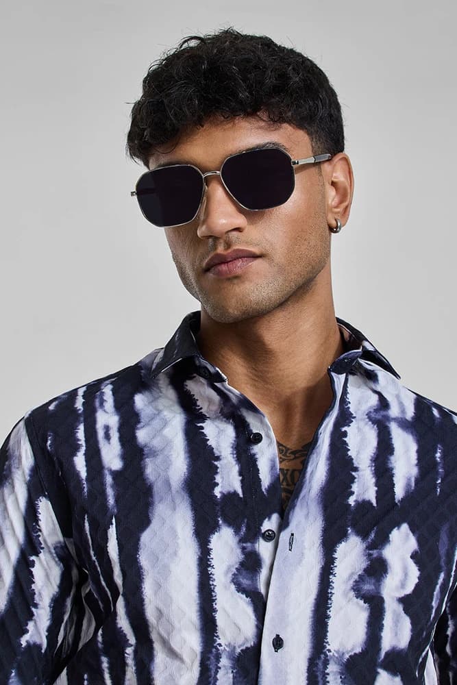 Stainless Steel Rectangular Sunglasses