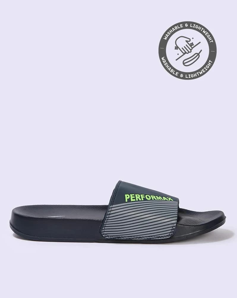 Men Striped Slides