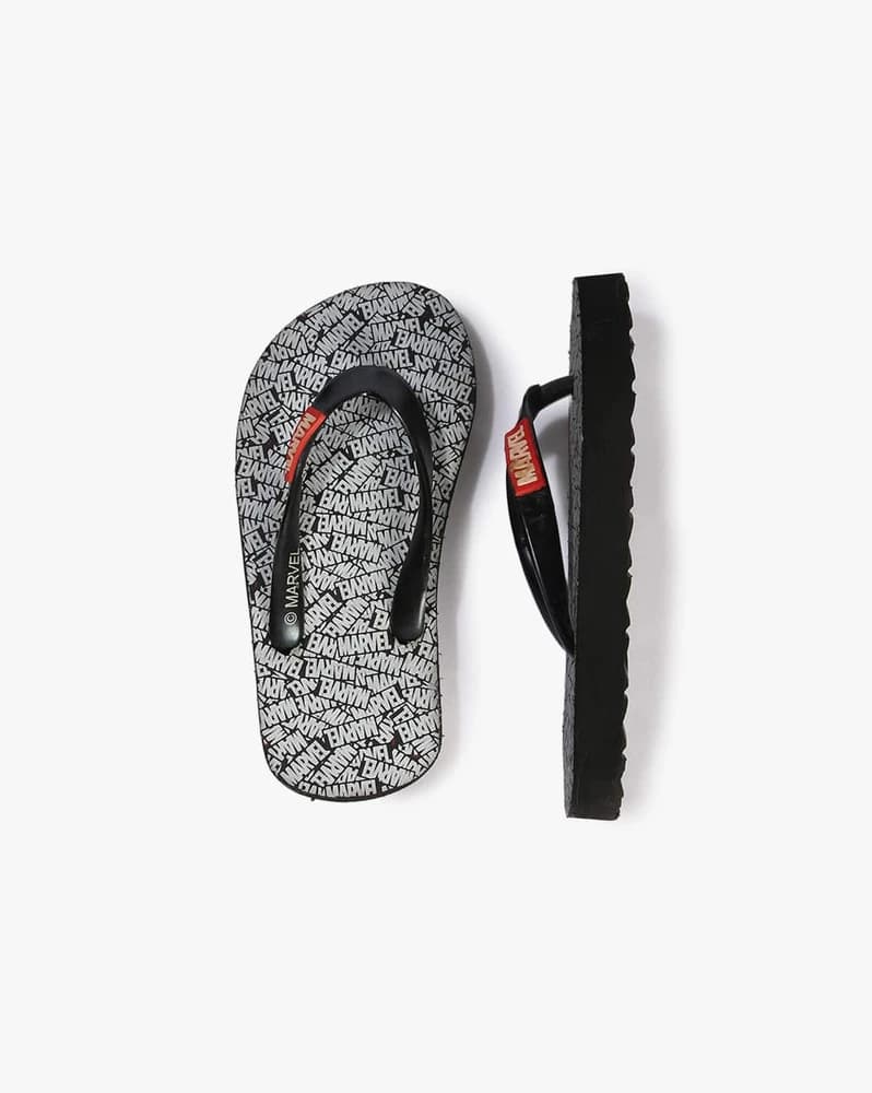 Boys Marvel Print SLip-On Slides