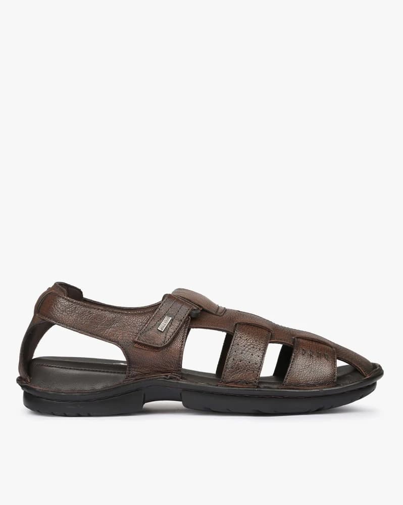 Textured Casual Sandals with Velcro