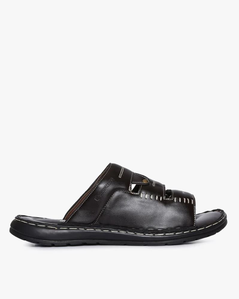 Panelled Casual Sandals with Cutouts