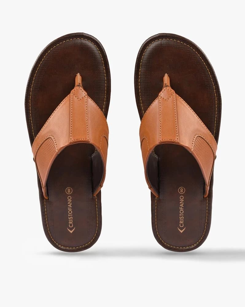 Panelled T-strap Sandals