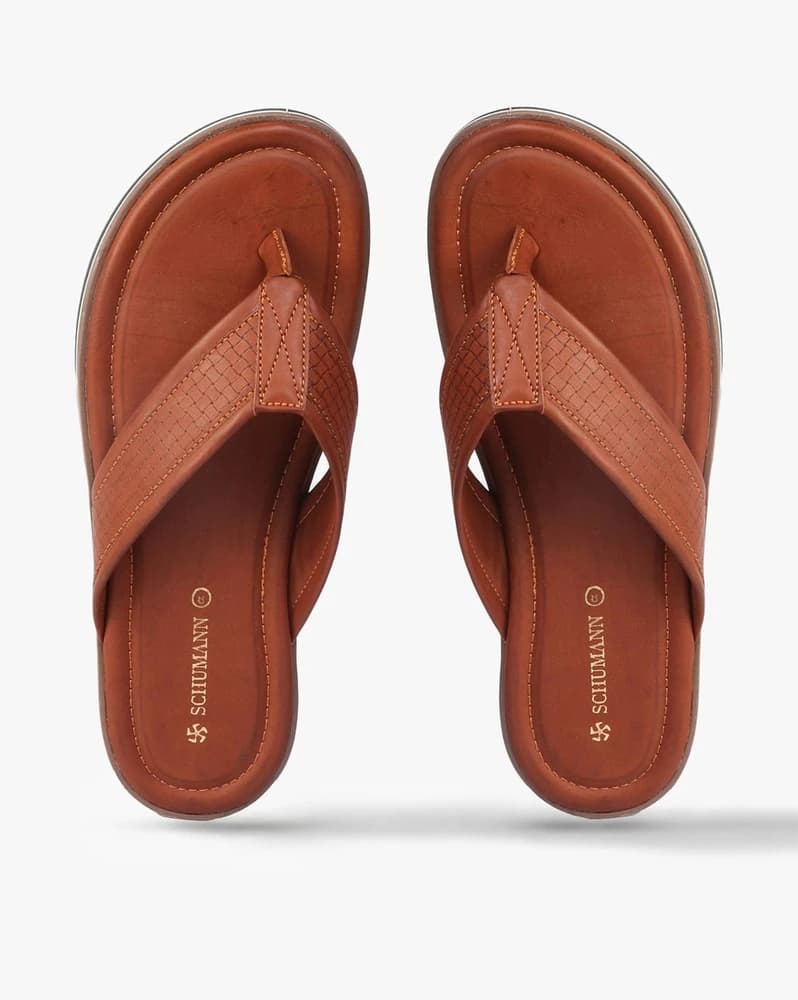 Basket-Weave Thong-Strap Flip-Flops