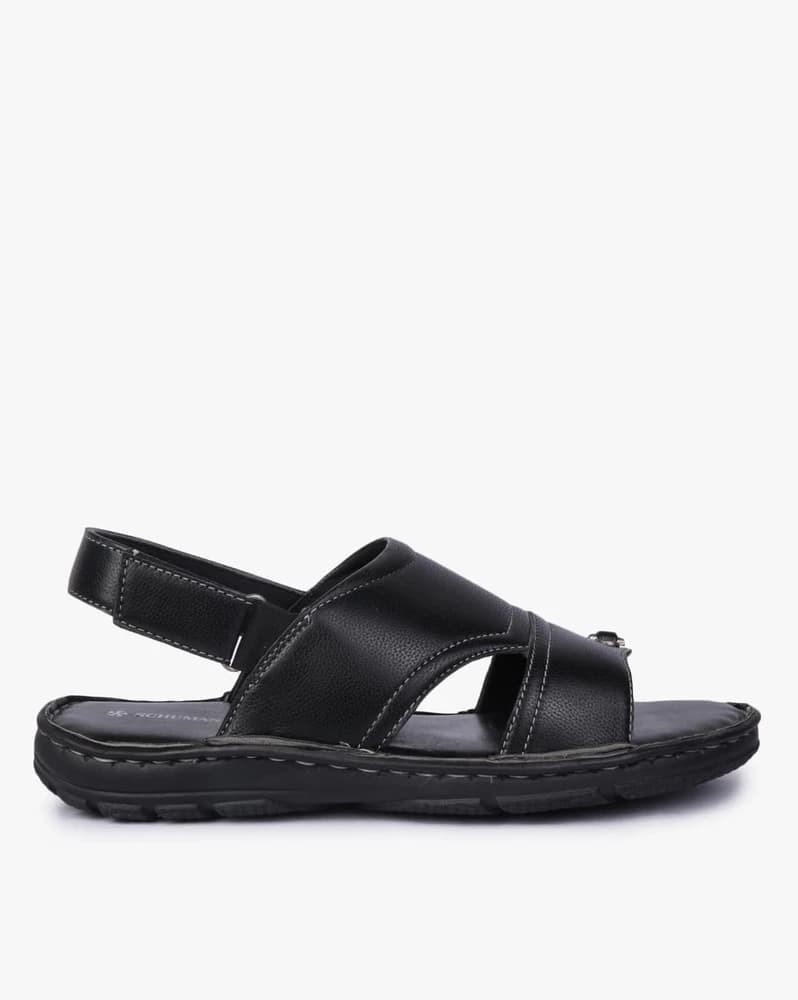 Slingback Flat Sandals with Velcro Fastening