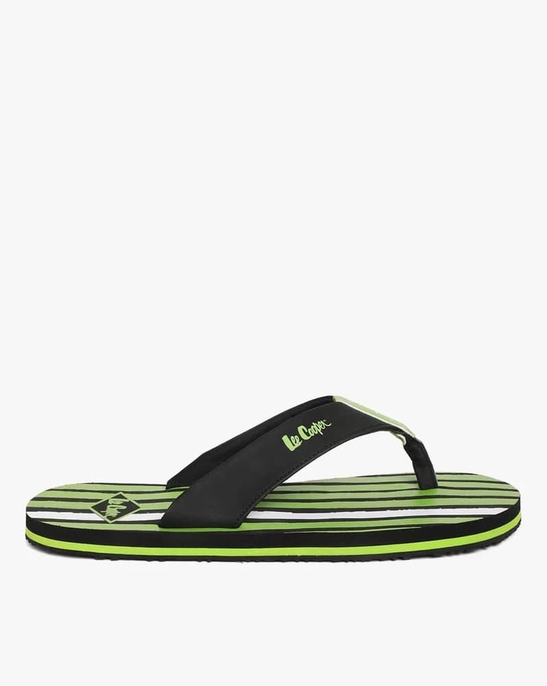 Men Thong-Strap Flip-Flops with Striped Footbed