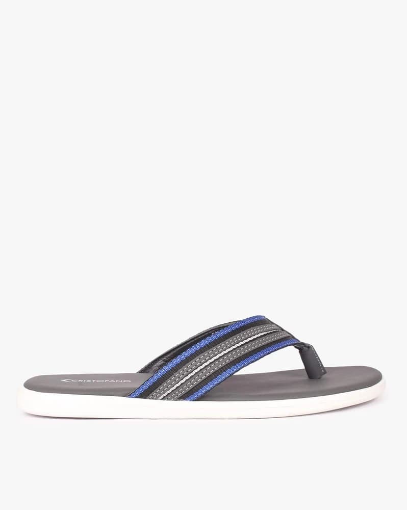 Thong-Strap Sandals with Stitch Accent