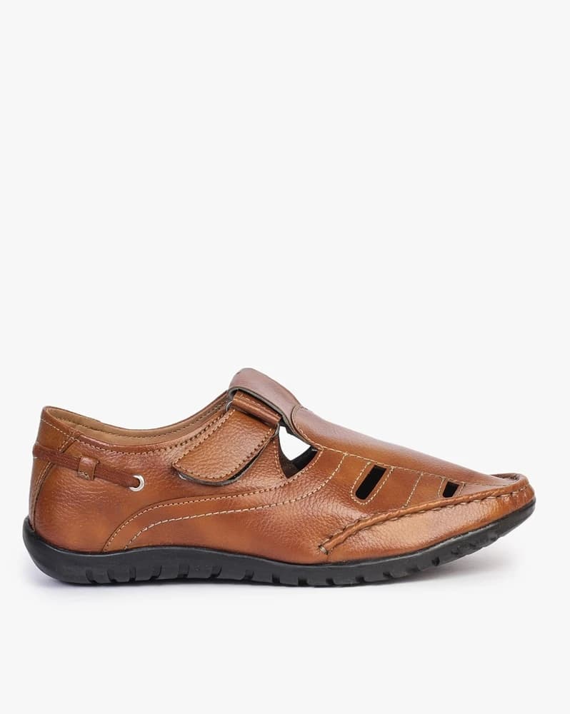 Men Flat Sandals with Velcro Fastening