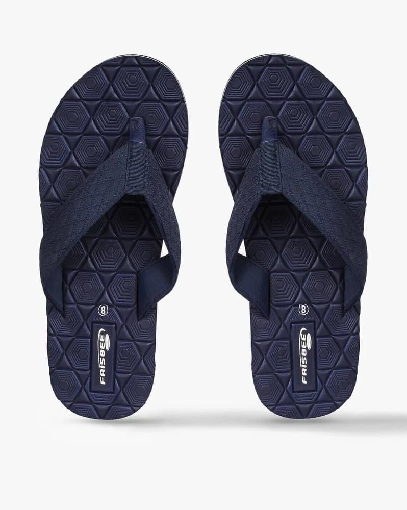 Men Thong-Strap Flip-Flops with Patterned Footbed