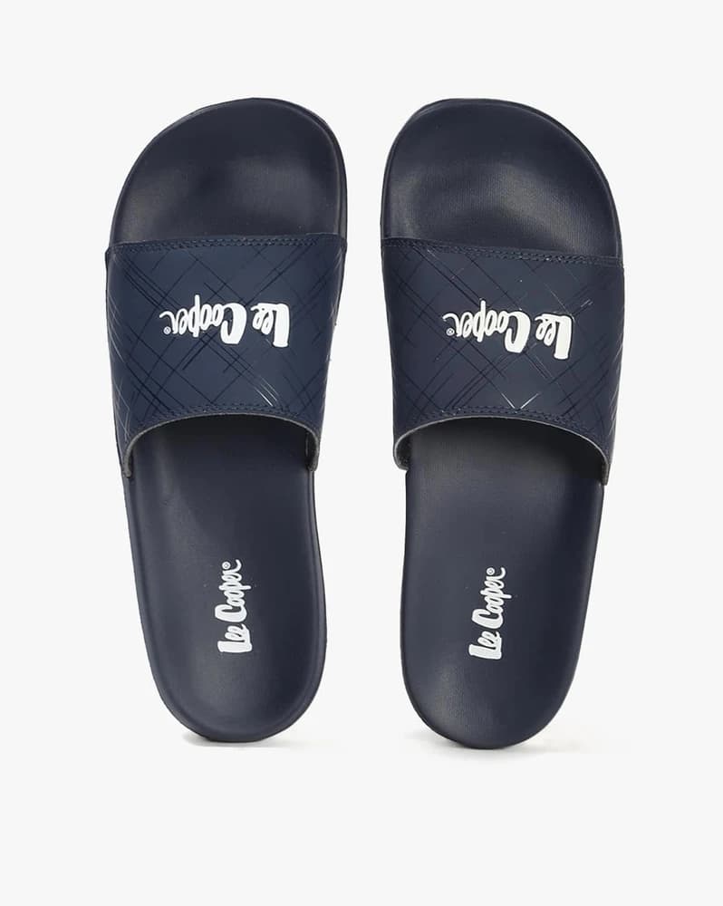 Men Brand Print Open-Toe Slides