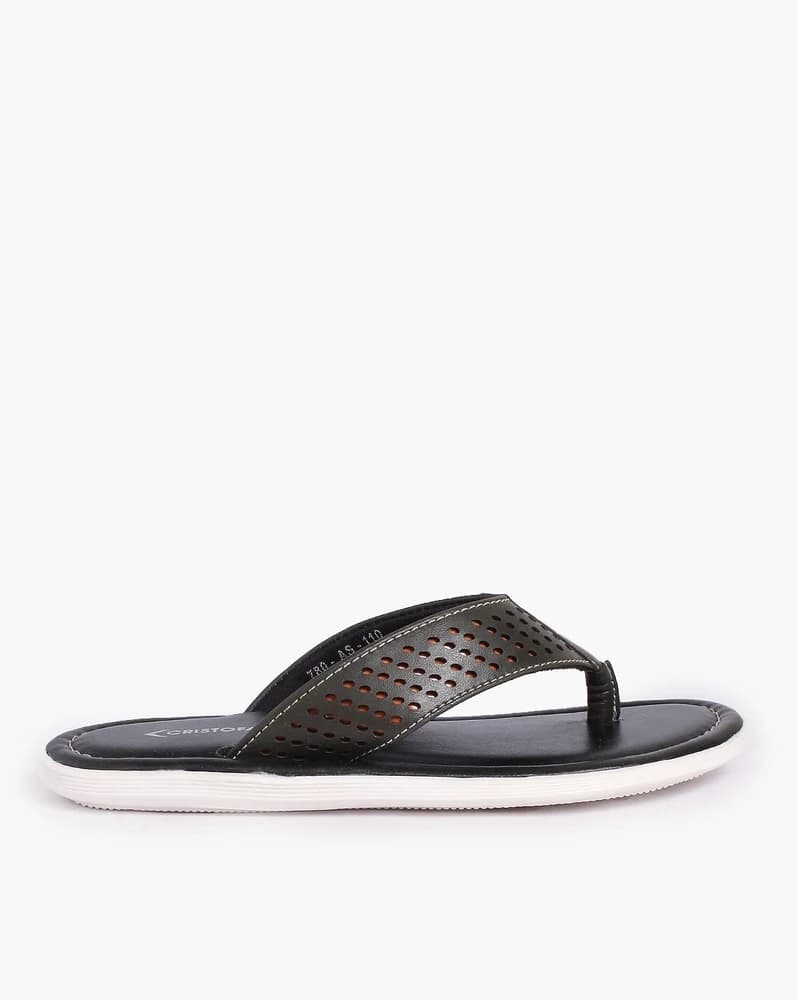 Men Perforated Thong-Strap Sandals