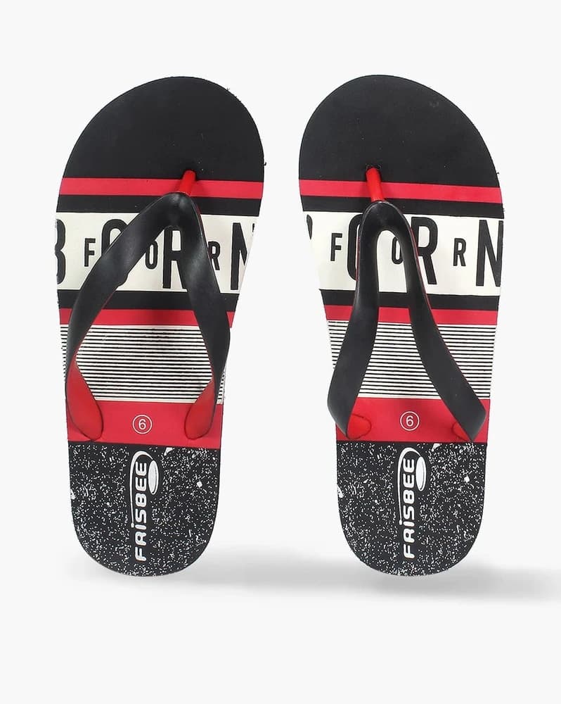 Men Logo Print Thong-Strap Flip-Flops