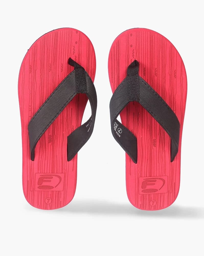 Men Striped Thong-Strap Flip-Flops