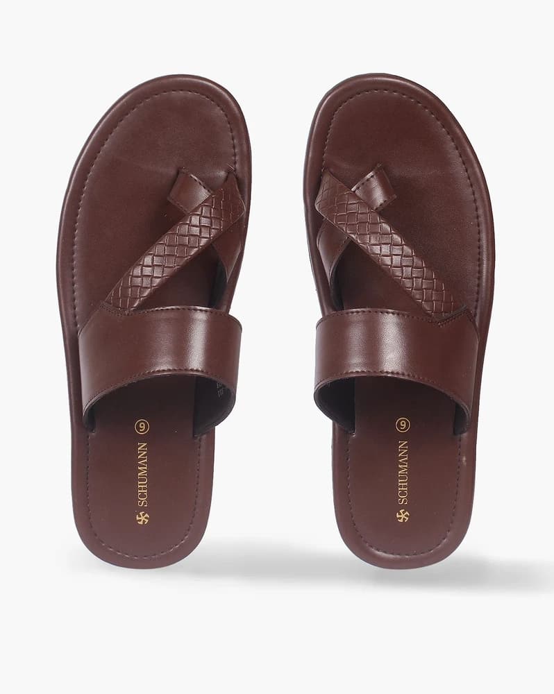Men Basket-Weave Toe-Ring Sandals
