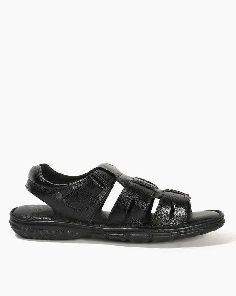 Men Leather Slingback Sandals with Velcro