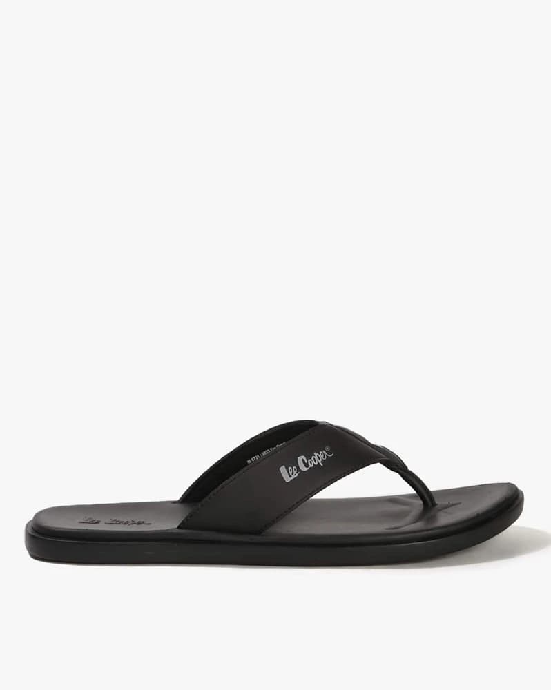 Men Brand Print Thong-Strap Flip-Flops