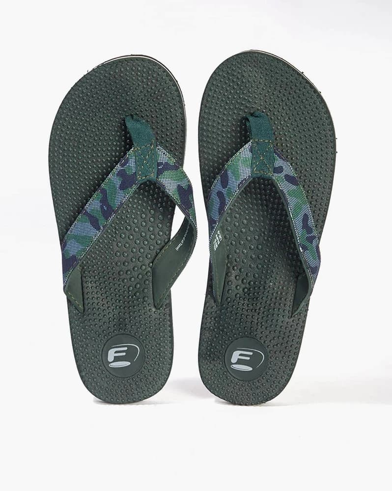 Men Patterned Thong Strap Flip Flops