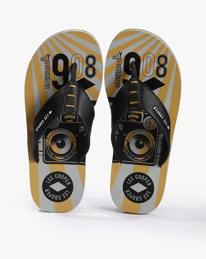Men Thong-Strap Flip-Flops with Printed Footbed