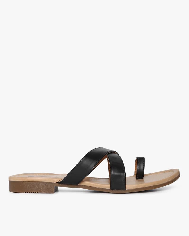 Criss-Cross Strap Toe-Ring Sandals