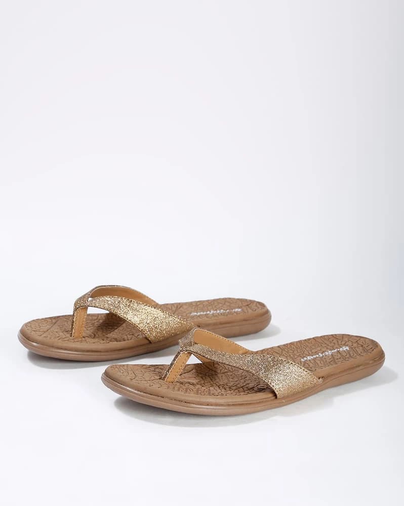 Textured Thong-Strap Sandals