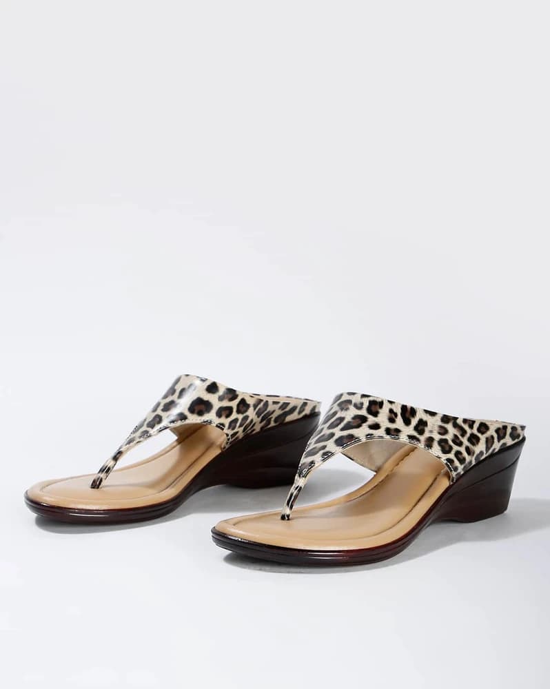 Animal Print Thong-Strap Sandals