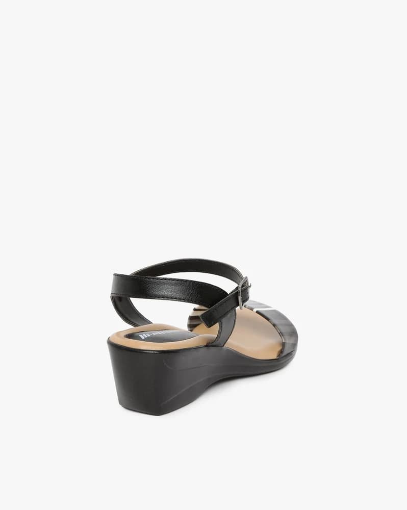 Strappy Wedges with Buckle Closure