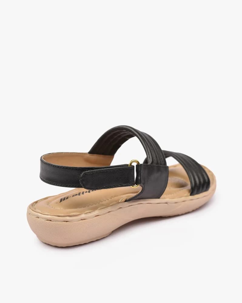 Slingback Flat Sandals with Buckle Closure