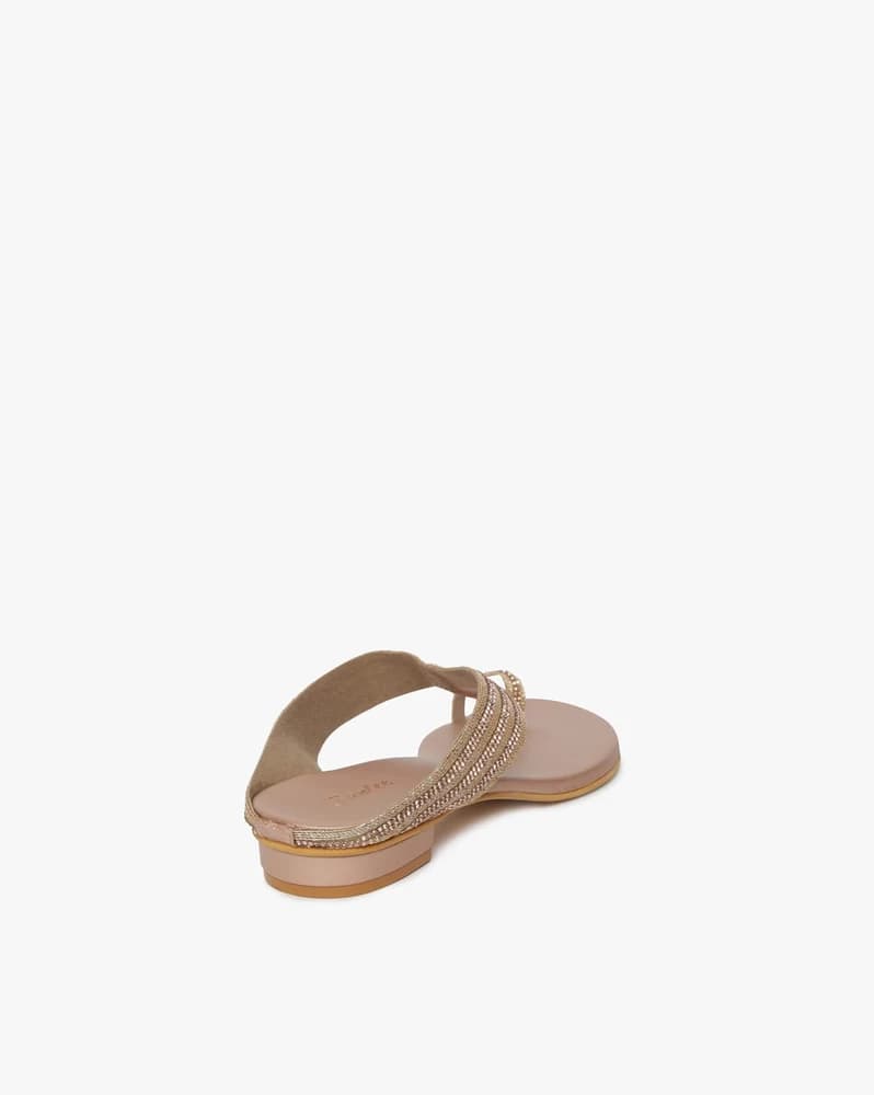 Women Embellished Toe-Ring Flat Sandals