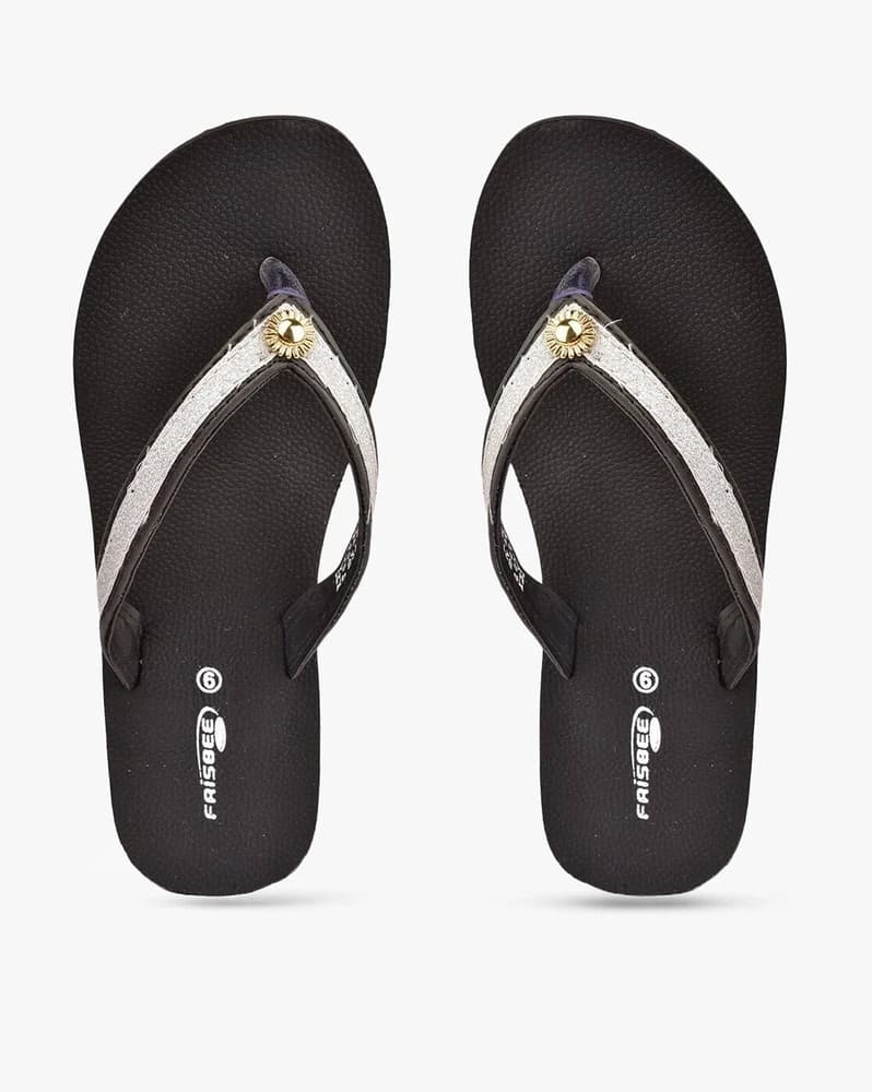 Thong-Strap Flip-Flops with Embellishment