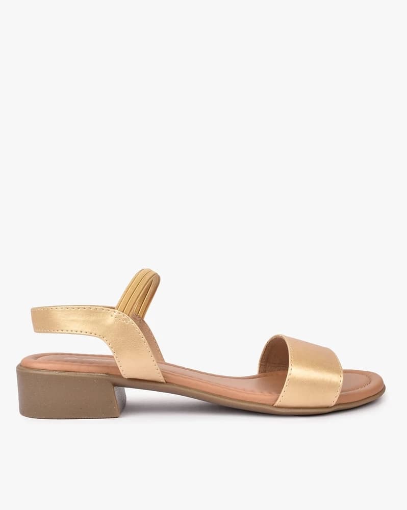 Chunky-Heeled Sandals with Elasticated Strap