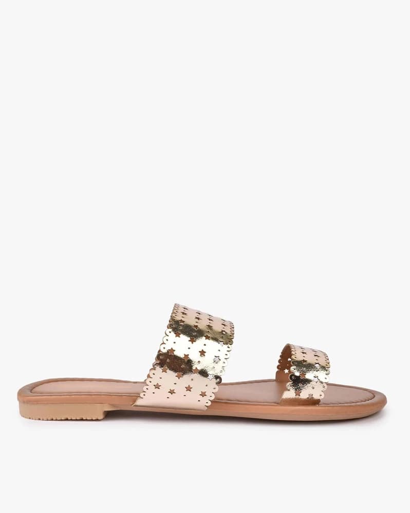 Metallic Slip-On Sandals