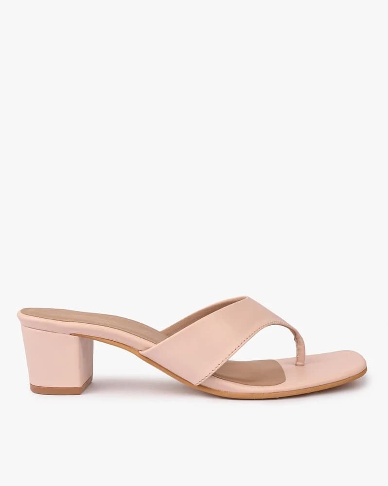 Thong-Strap Chunky-Heeled Sandals