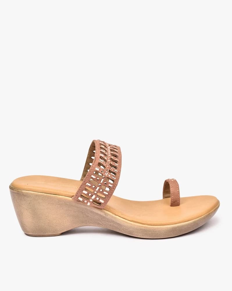 Embellished Laser-Cut Heeled Sandals