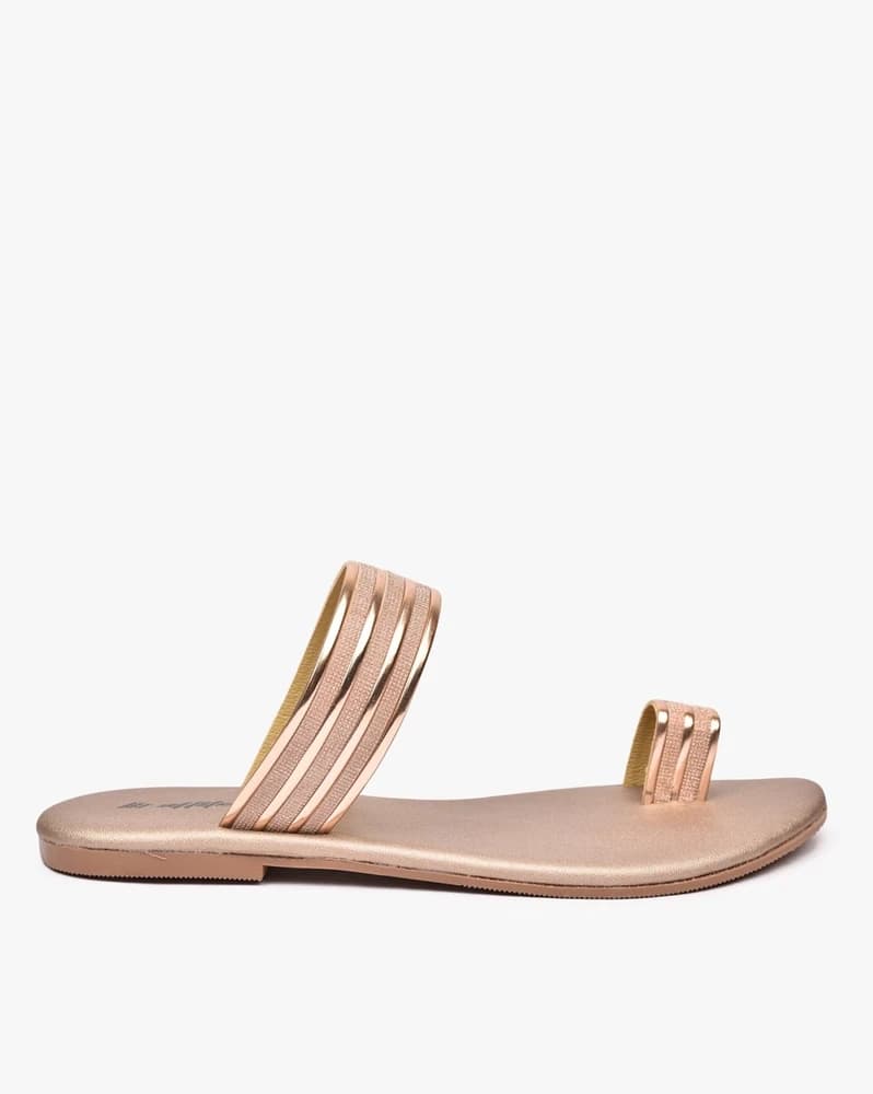 Strappy Toe-Ring Flat Sandals