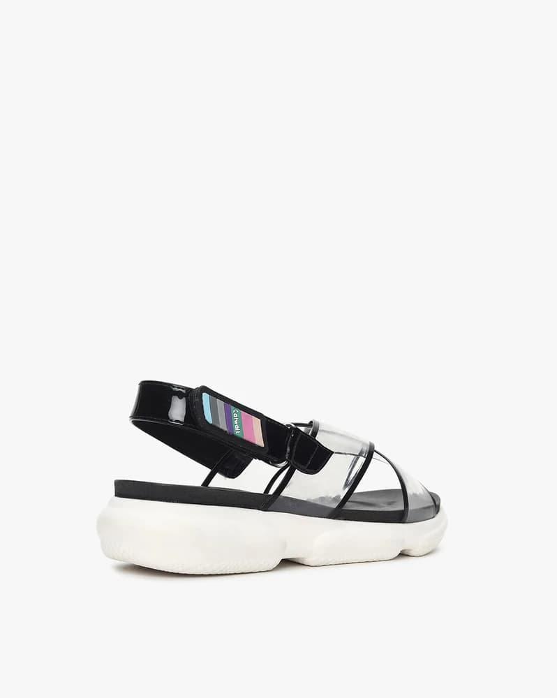Sling Back Clear Strap Platforms