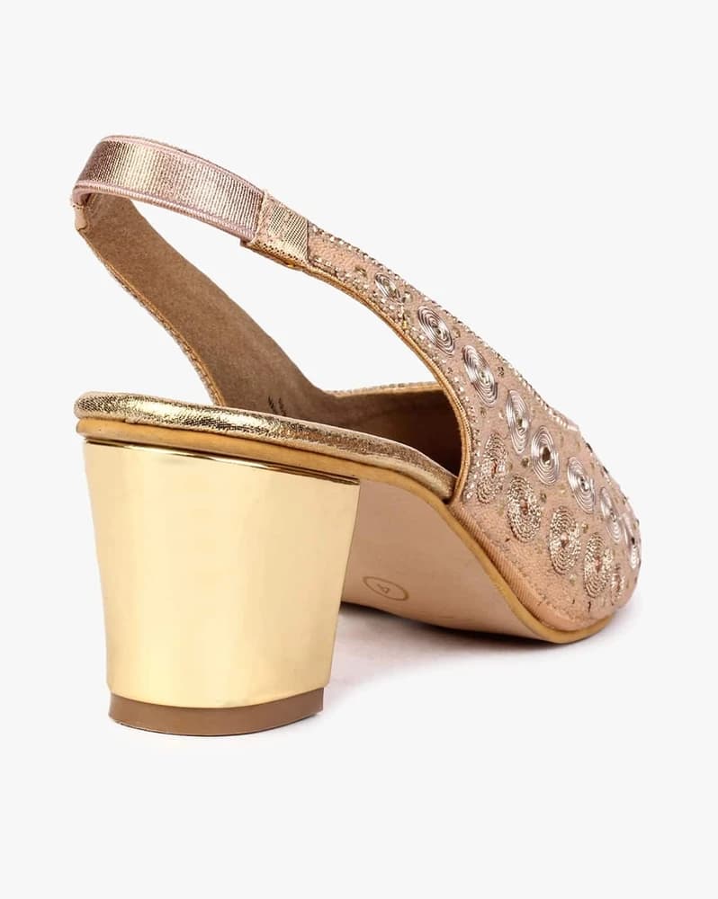 Embellished Chunky Heeled Sandals