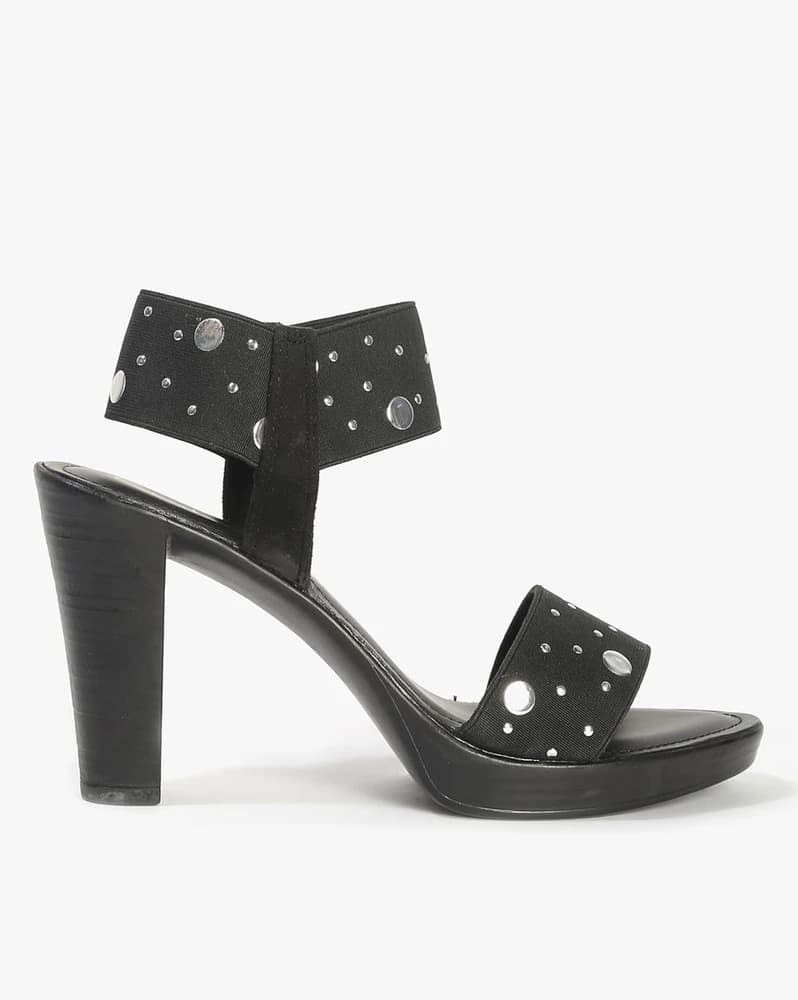 Embellished Ankle-Strap Chunky-Heeled Sandals