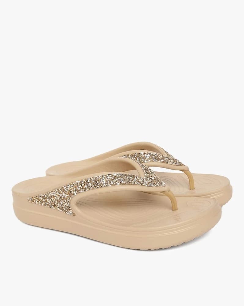 Sloane Glitter Thong-Strap Flip Flops