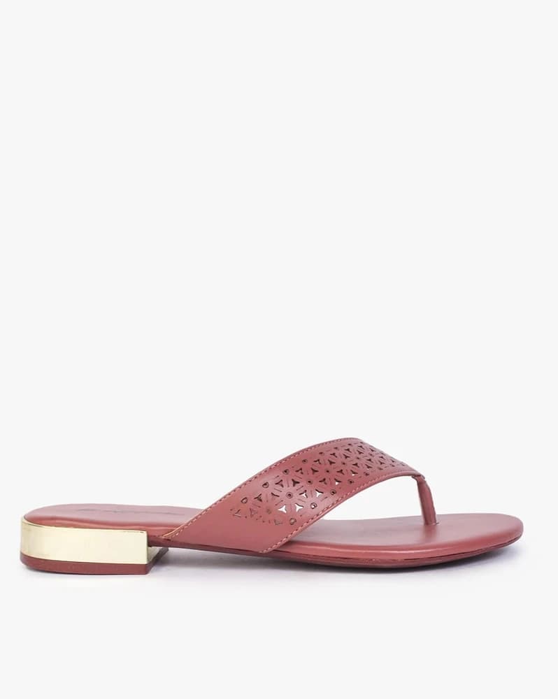 Thong-Strap Heeled Sandals with Lacer-Cuts