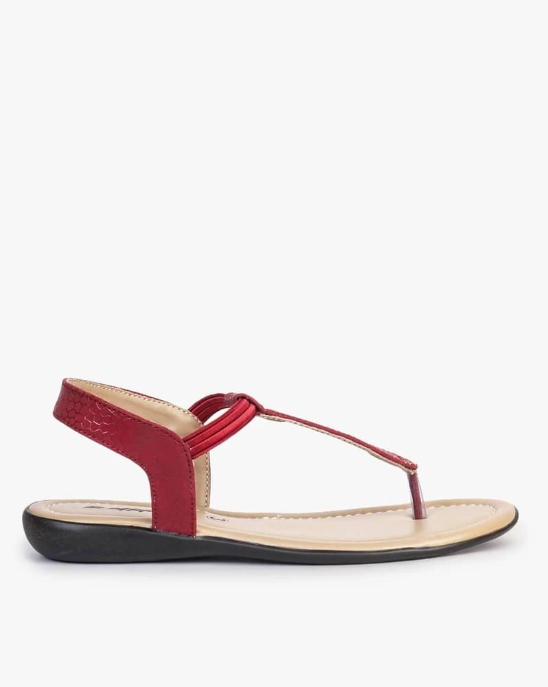 Women Reptilian T-Strap Sandals