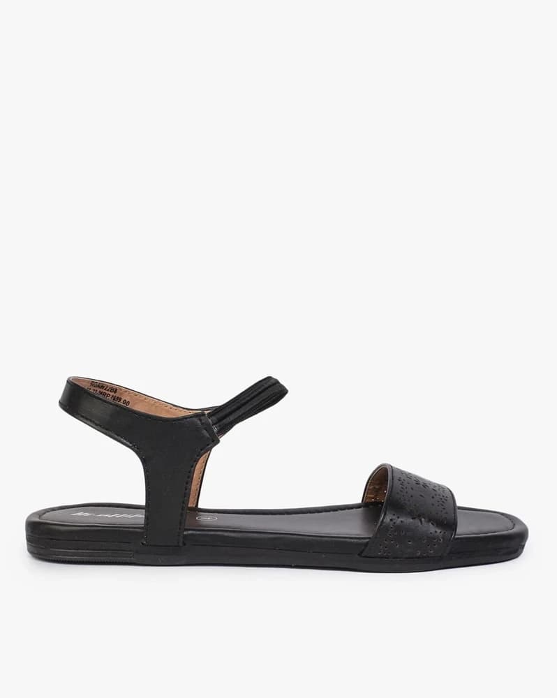 Laser-Cut Slingback Flat Sandals