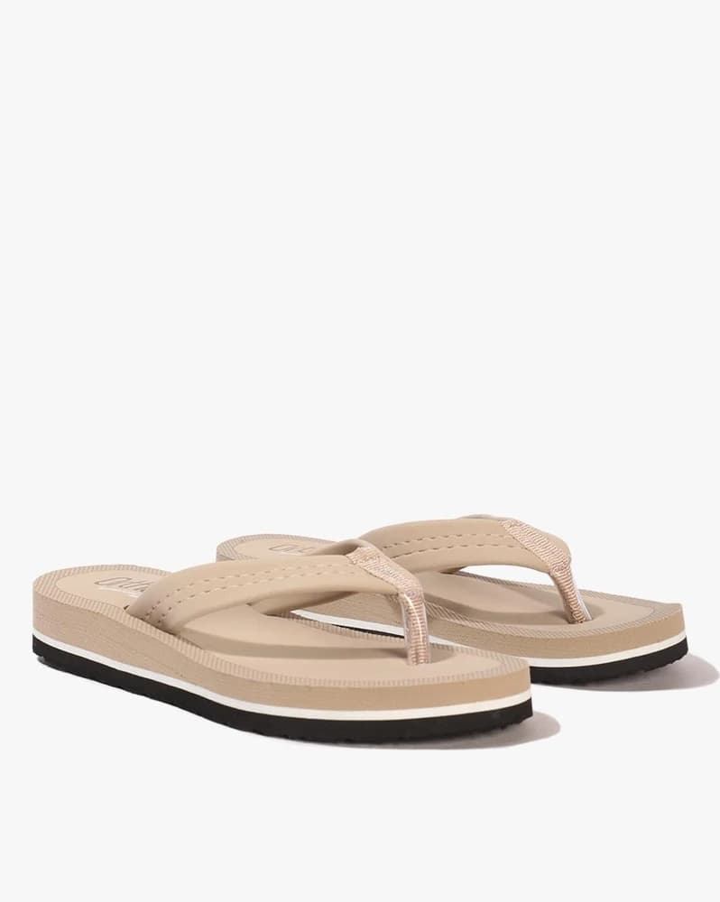 Women Typographic Print Thong-Strap Flip-Flops