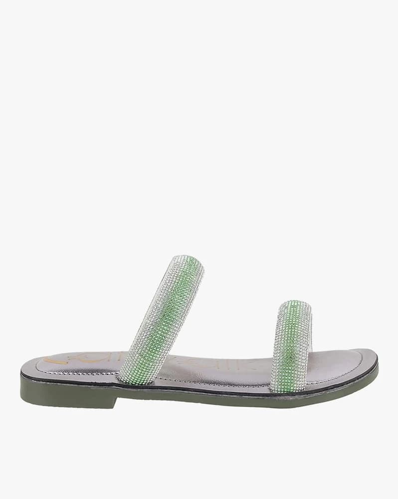 Women Embellished Dual-Strap Flat Sandals