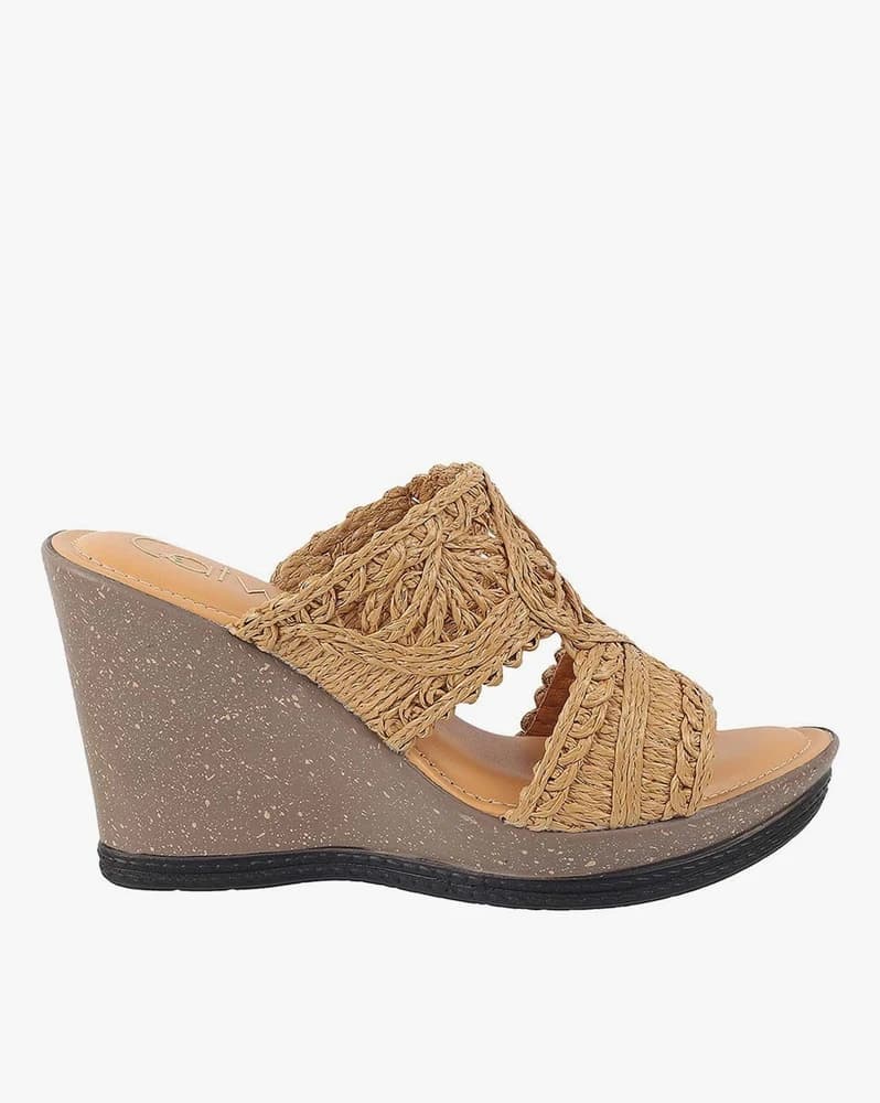 Women Braided Open-Toe Wedges
