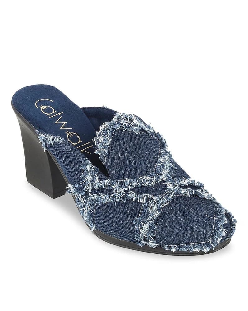 Women Distressed Chunky-Heeled Sandals