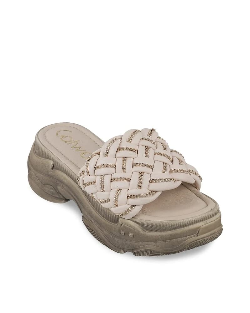 Women Braided Round-Toe Platforms