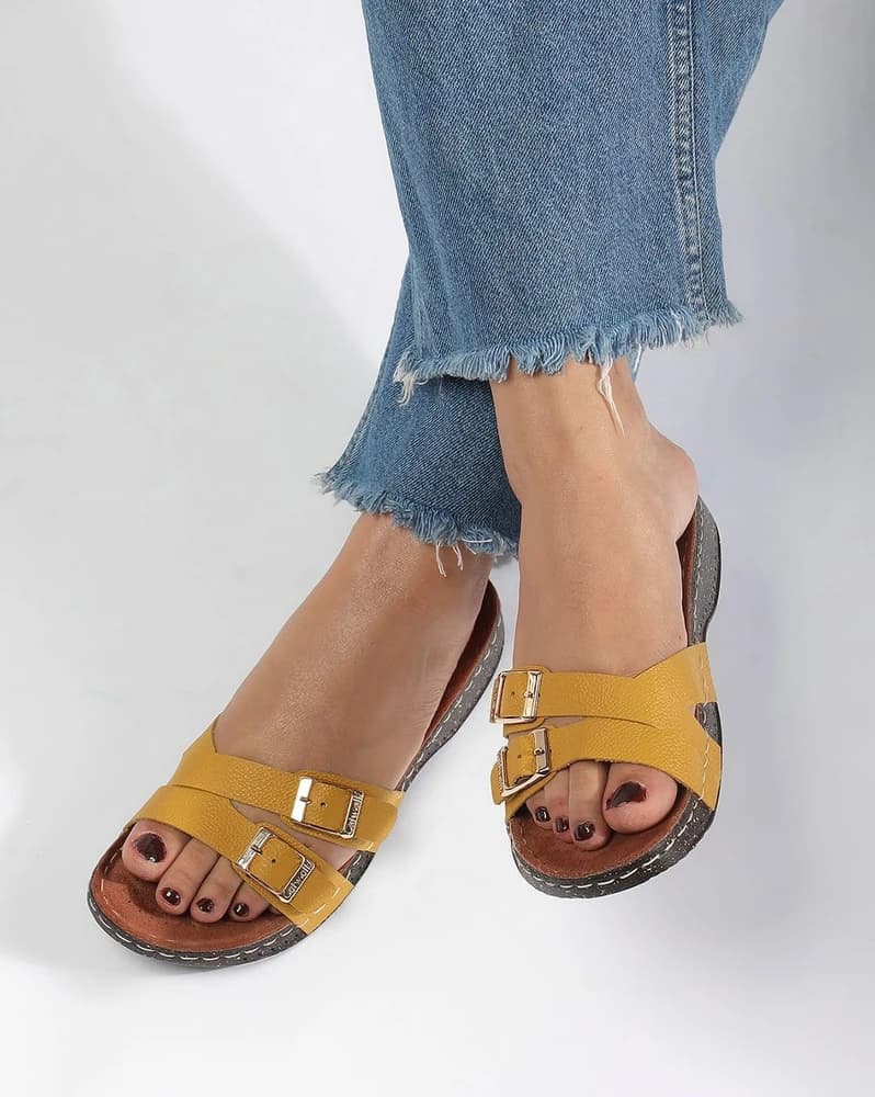 Women Genuine Leather Slip-On Sandals
