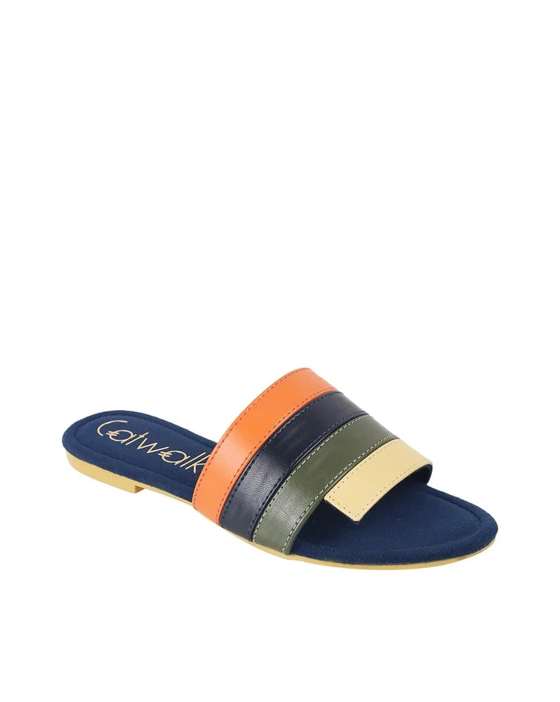 Women Striped Open-Toe Platform Sandals