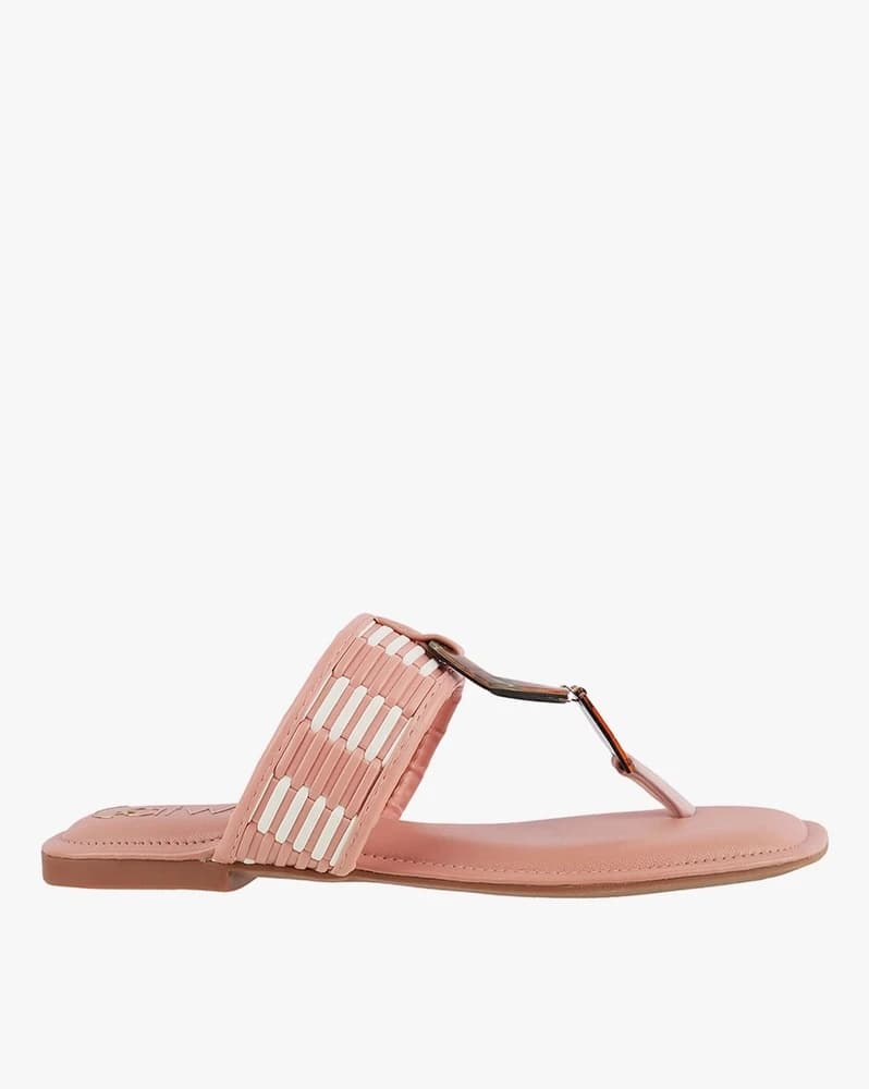 Women Printed Thong-Strap Sandals