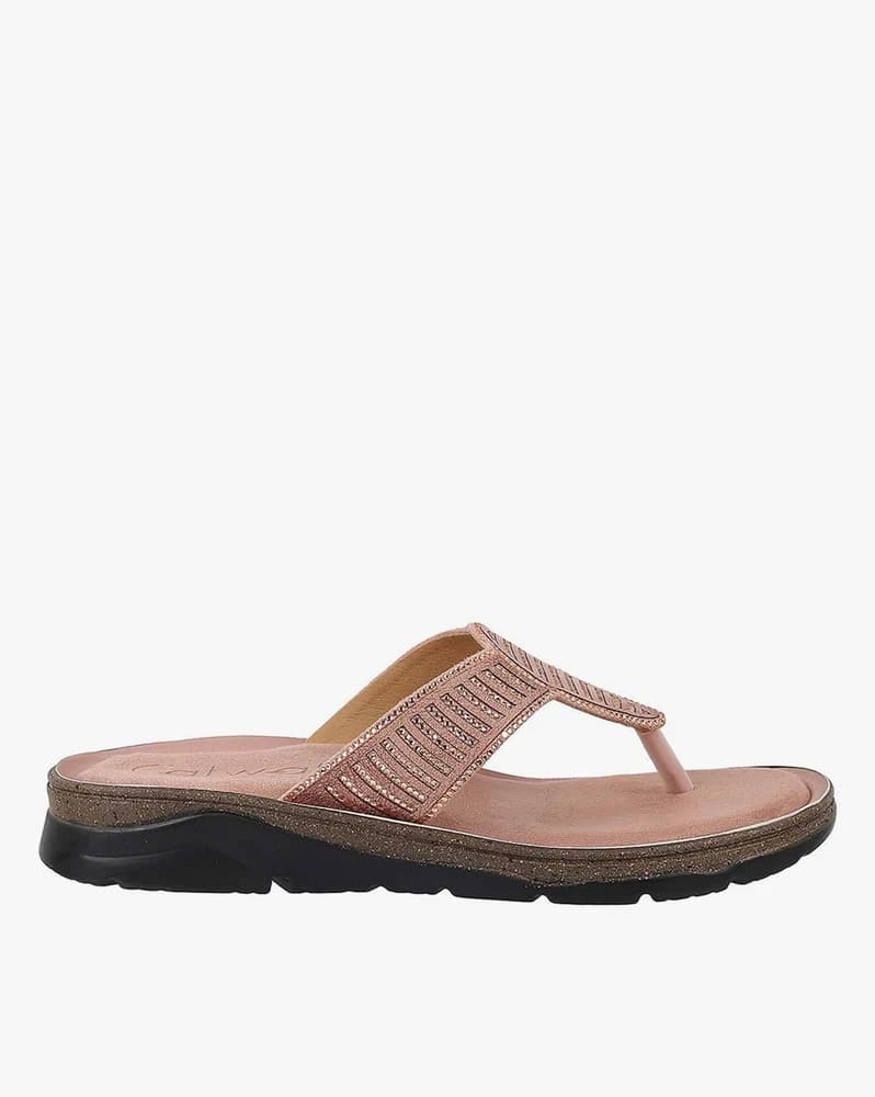 Women Embellished T-Strap Sandals