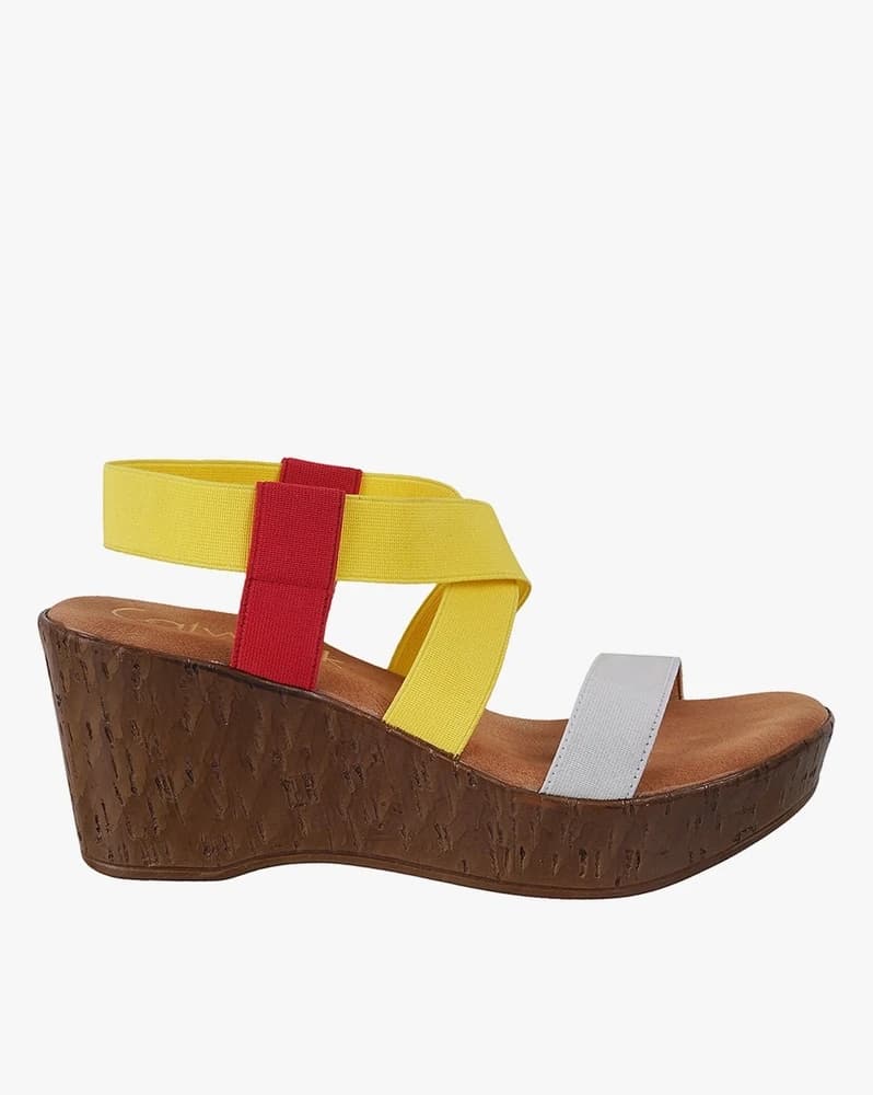 Women Colourblock Multi-Strap Wedges